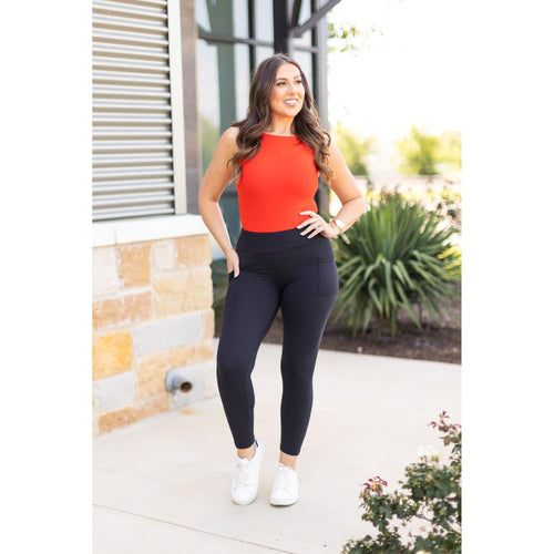 Ready to Ship  | The Alana - 7/8 Ankle Length BLACK Leggings with Pockets