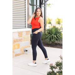 Ready to Ship  | The Alana - 7/8 Ankle Length BLACK Leggings with Pockets