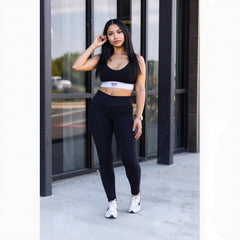 Ready to Ship |  The Stephanie - Crossover BLACK Pocket Full Length Leggings