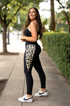 Ready to Ship | The Gianna - Leopard Panel Sculpting Leggings