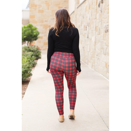 Hannah's Trendy Plaid Pocket Leggings