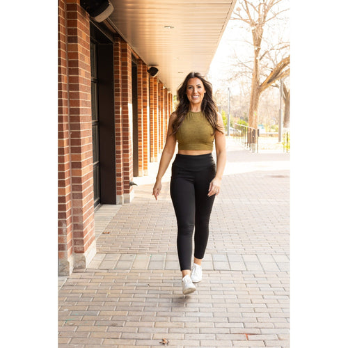 Ready to Ship  | The Adriana - Tummy Control Full Length Leggings with Pockets