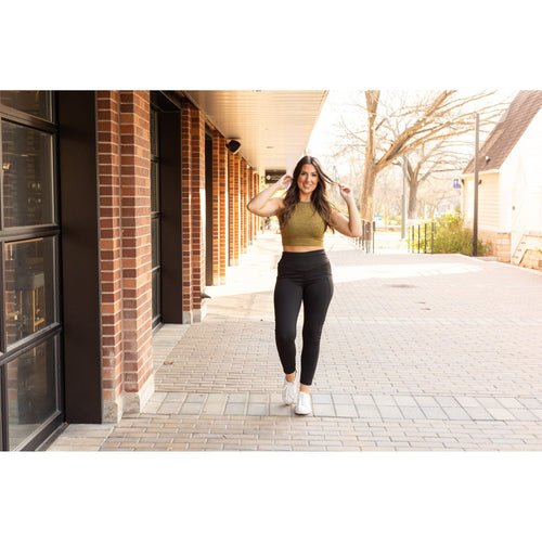 Ready to Ship  | The Adriana - Tummy Control Full Length Leggings with Pockets