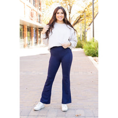 Ready to Ship  | The Mila -  NAVY Bootcut Leggings with Pockets Round 3