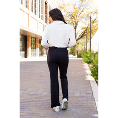 Ready to Ship | The Liz - Crossover Bootcut Leggings with Pockets