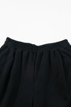 Charming Black Crop Top & Wide Leg Pants Set