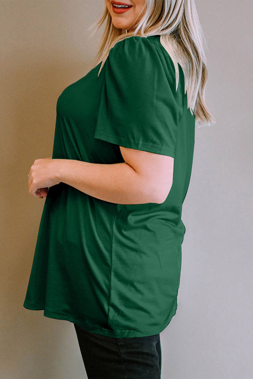Enchanted Emerald Ruffle Top: Curvy Charm 💚