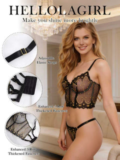 Chic Luxe Noir & Gold Lingerie Set