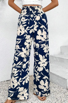 Lila’s Floral Frill Waist Wide Leg Pants