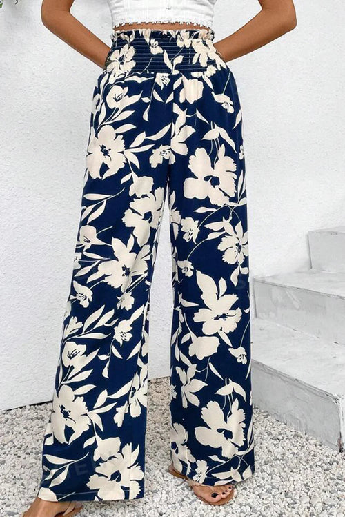 Lila’s Floral Frill Waist Wide Leg Pants
