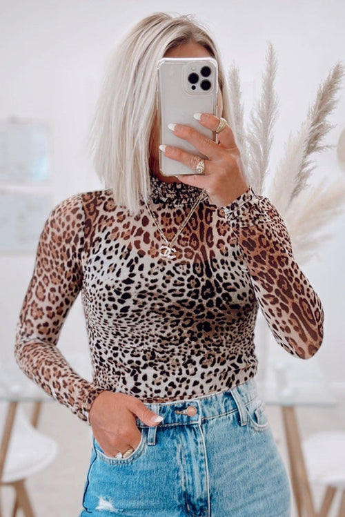 Leopard Luxe Smocked Bodysuit