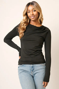 Slim & Chic Ruched Long Sleeve Top