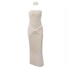 Lightly Chest-wrapped Sequins Slightly Transparent Fishtail Gown Dress
