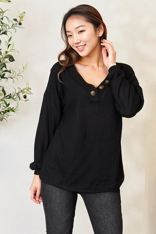 Snuggle in Style: Cozy Buttoned Blouse 🌟
