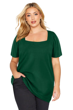 Enchanted Emerald Ruffle Top: Curvy Charm 💚
