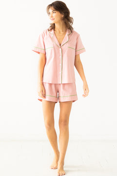 SALUA Classic Shorties Pajamas in Woven Cotton