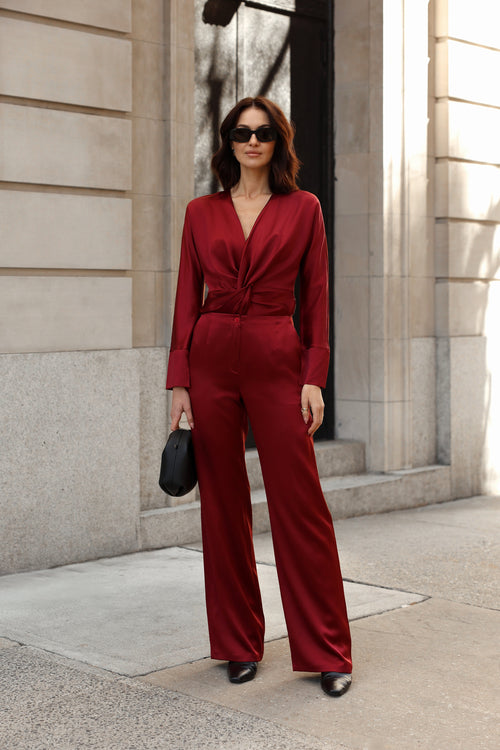 Violet's Chic Sateen Tailored Trousers