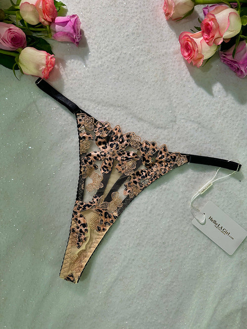 Leopard Flower Lingerie Set
