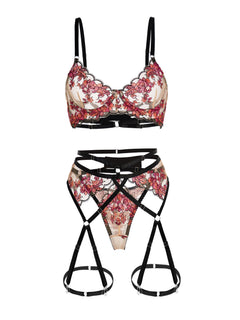 Floral Sheer Lace Lingerie Set