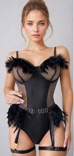 Fine Feather Garter Teddy