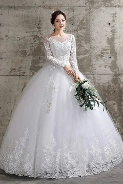 Custom Luxury Wedding Dress - Long Sleeve Ball Gown Plus Size | Femstylo