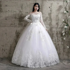 Custom Luxury Wedding Dress - Long Sleeve Ball Gown Plus Size | Femstylo