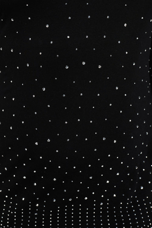 Long Sleeve Rhinestone Dress