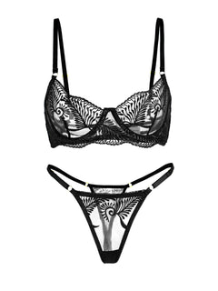 Elegant Essence Embroidery Lingerie Set