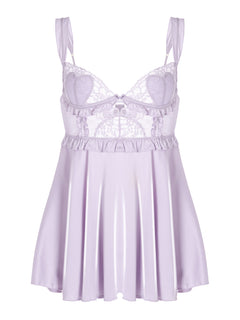 Purple Soft Satin Slip Dress