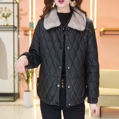 N.O.W. Elegant Down Leather Jacket for Women
