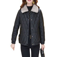 N.O.W. Elegant Down Leather Jacket for Women