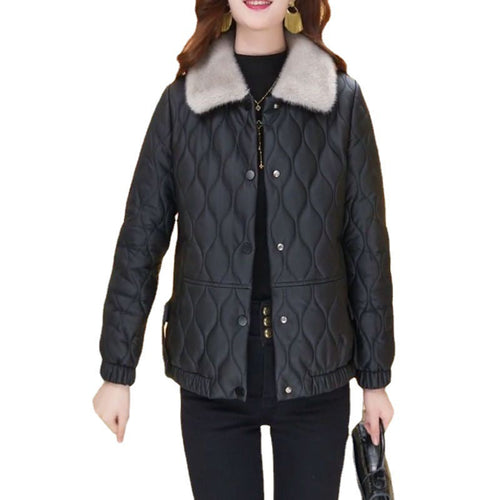 N.O.W. Elegant Down Leather Jacket for Women