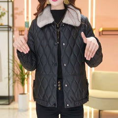 N.O.W. Elegant Down Leather Jacket for Women