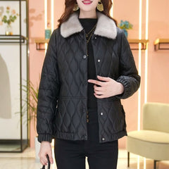 N.O.W. Elegant Down Leather Jacket for Women