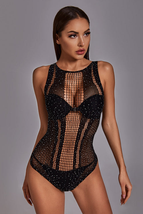 Net Rhinestone Tank Teddy