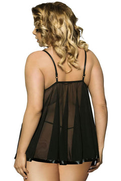 Plus Size Simple Mesh Babydoll