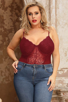 Plus Size Lace Underwire Teddy