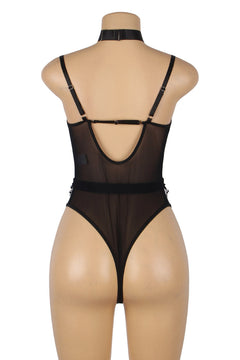 Black Chain Harness Bodysuit