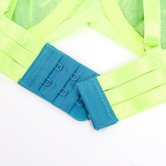 Neon Lace Bra and Garter Set