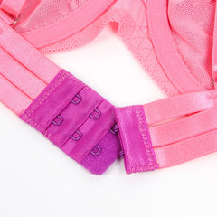 Neon Lace Bra and Garter Set