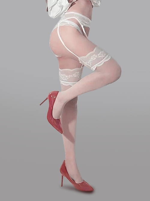 Radiant Charm Gartered Stockings for You
