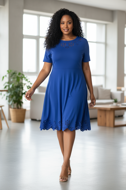 Celeste's Noir Sheer Openwork Dress