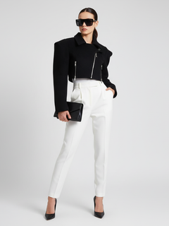 Wide-Shoulder Short Woolen Coat For Women, Financial District, BYMANYC New York.