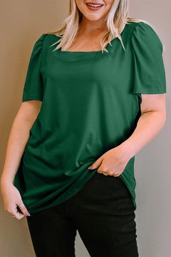Enchanted Emerald Ruffle Top: Curvy Charm 💚