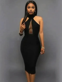 Cutout Grecian Neck Dress