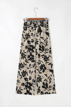 Lila’s Floral Frill Waist Wide Leg Pants