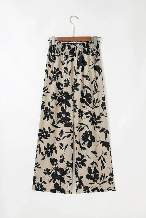 Lila’s Floral Frill Waist Wide Leg Pants