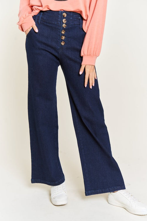 Enchanted Goddess Wide Leg Jeans - Romance Awaits