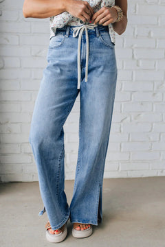 Lena's Elevated Side Slit High Rise Jeans