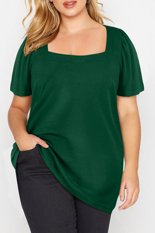 Enchanted Emerald Ruffle Top: Curvy Charm 💚